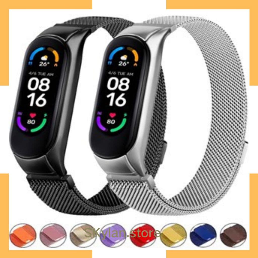 Pulseira de Metal Milanese Loop Strap compativel para Xiaomi Mi Band 6 5 3 4