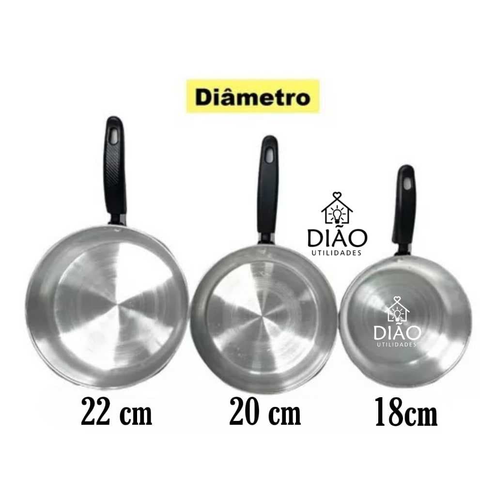 Kit De Frigideiras 18 20 22 Alumínio Borda Reforçada Color