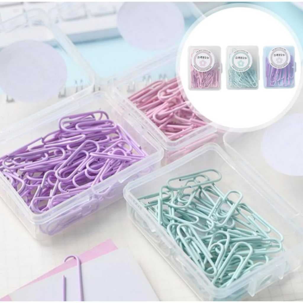 60 Clipes de Papel Colorido Tons Pastel