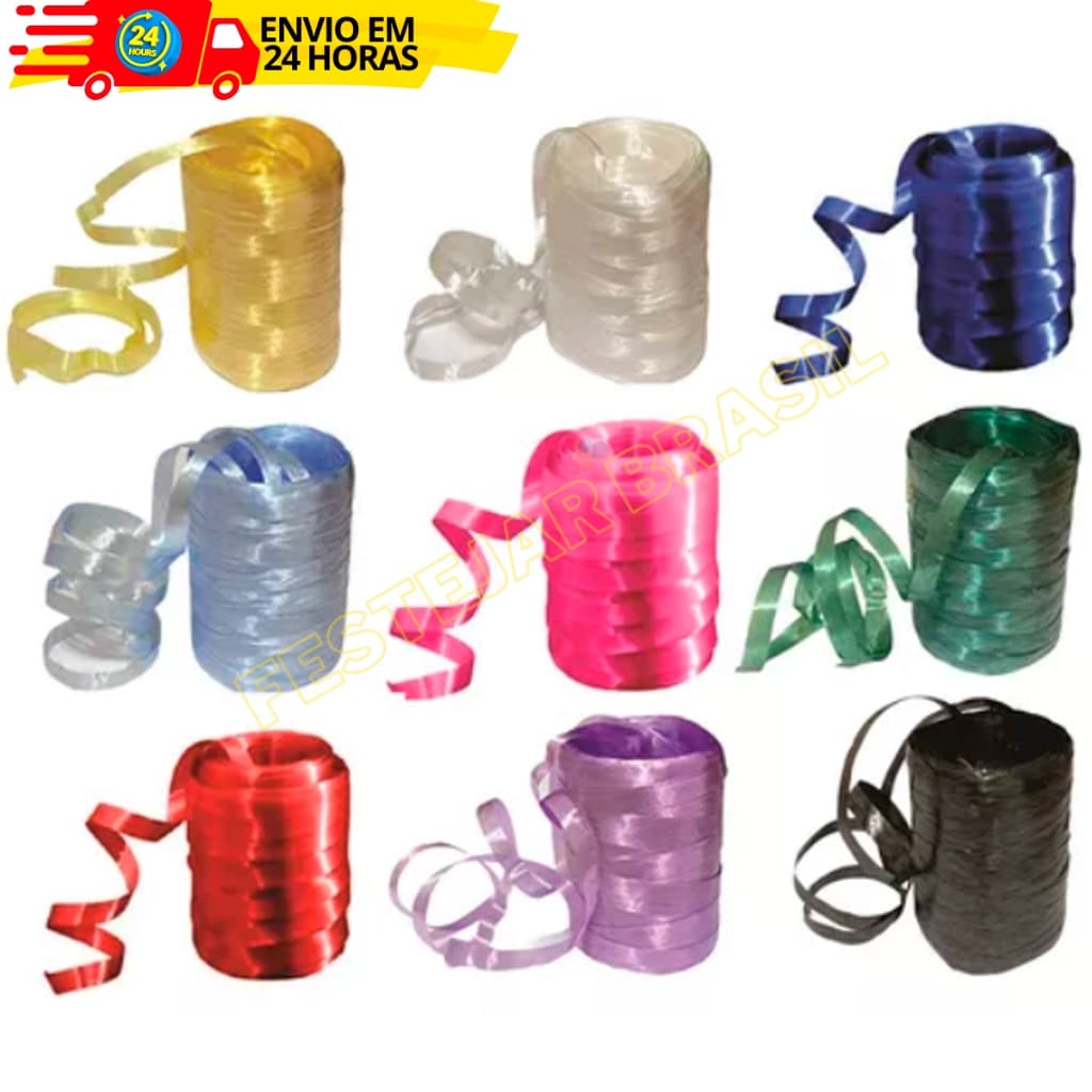 Rolo de Fitilho 50 metros 5mm Para Arco Fita Tira Balões Arranjos Enfeites Varias Cores