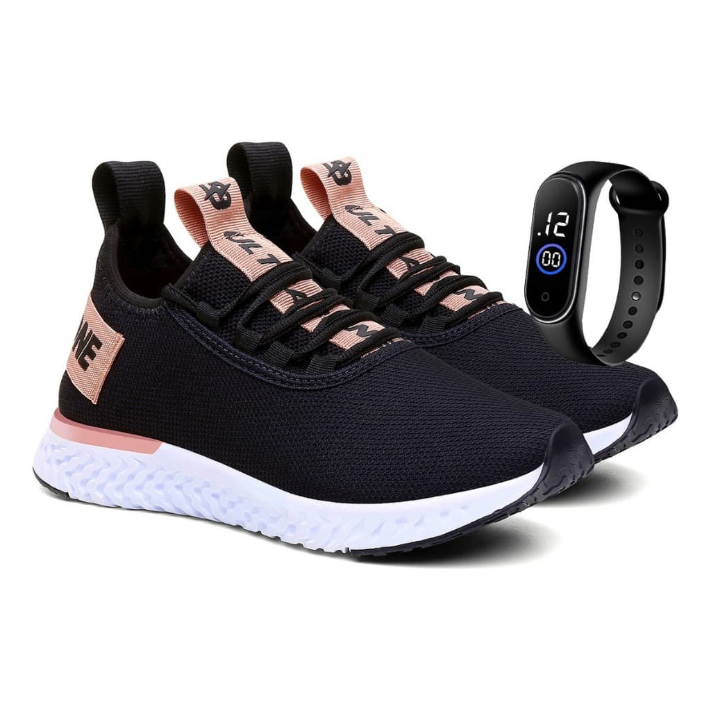 Tênis Feminino Polo Ultrabone Confortável Caminhada Academia + Relógio