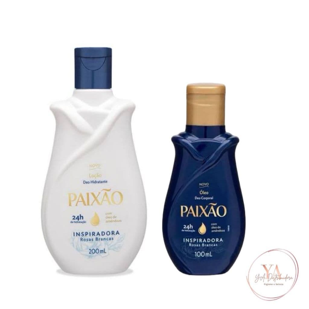 Kit Loção Hidratante Paixão Inspiradora Rosas Brancas 200ml + Óleo Corporal Paixão Inspiradora Rosas Brancas 100ml