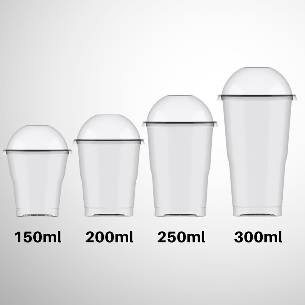 60 Copos com Tampa Bolha sem furo 150ml 200ml 250ml ou 300ml Plastilânia