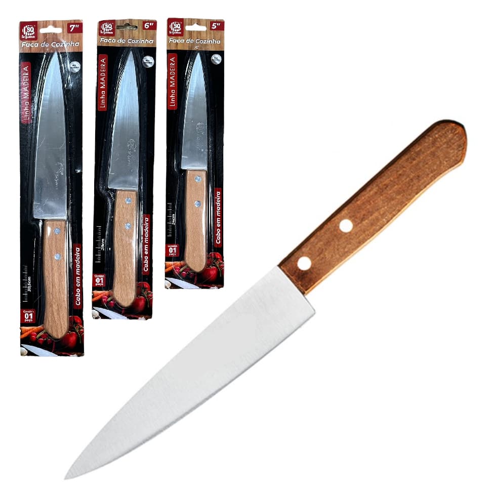 Faça para Carne Cozinha Com Cabo em Madeira