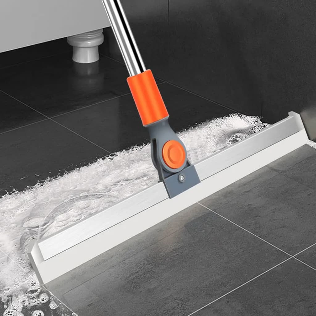 Rodo Vassoura Mágica de Silicone Multiuso para Limpeza de Pisos e Vidros com Cabo Extensor 1,20m