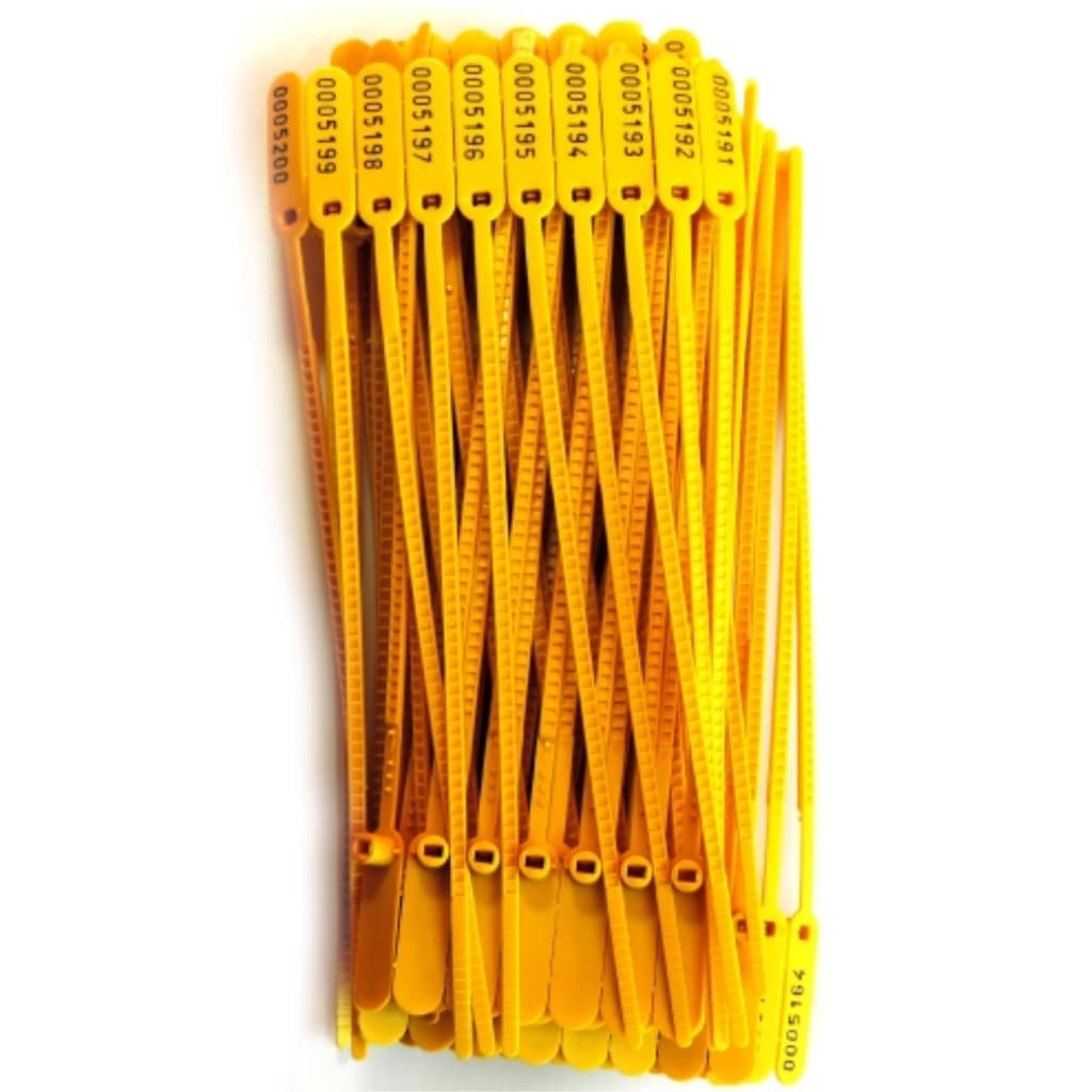 200 Lacres de Segurança Para Malas Malotes Caminhão Cadeado Numerados 16cm Original.