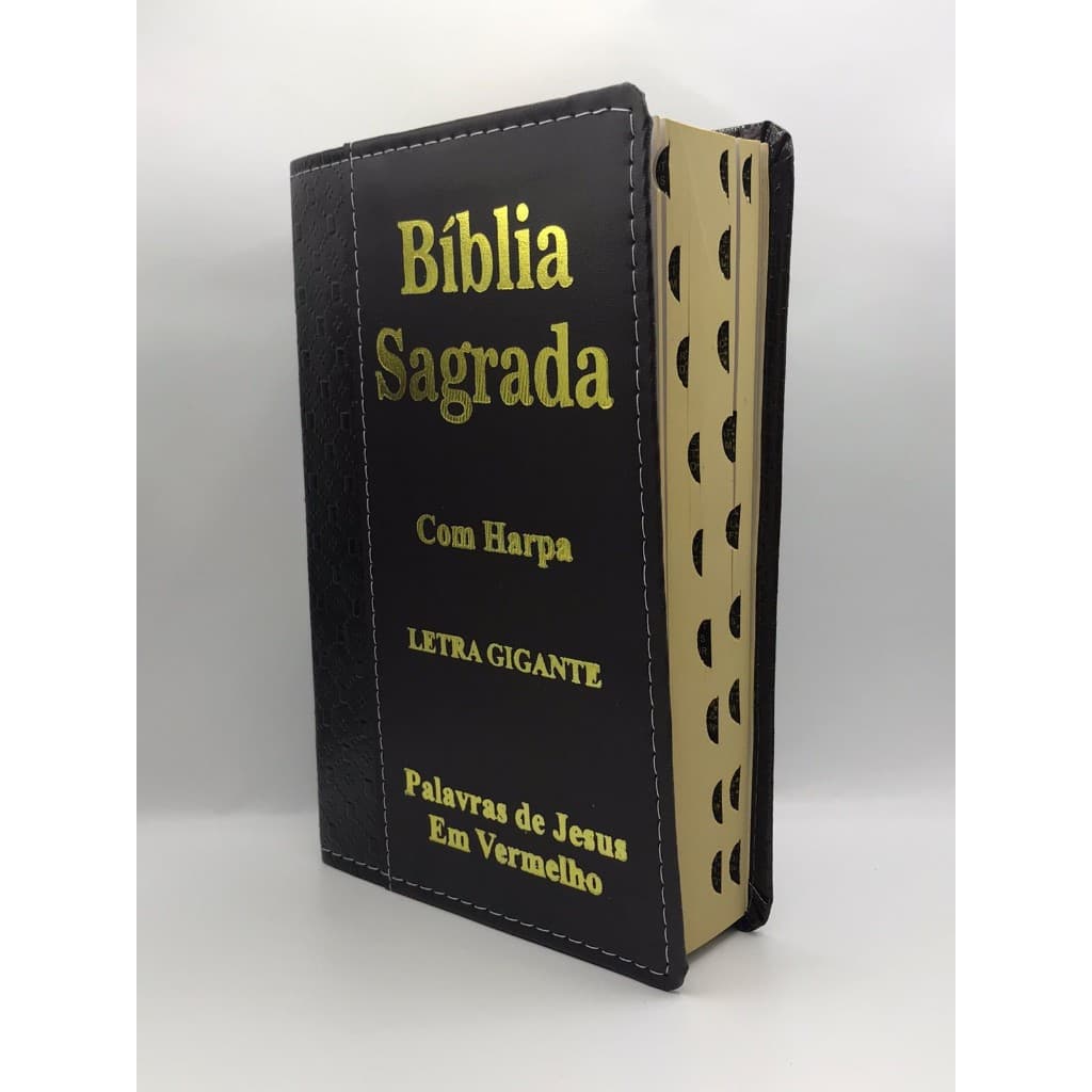 Bíblia Sagrada Tamanho Grande Com Harpa Palavras de Jesus em vermelho Faixa Preto