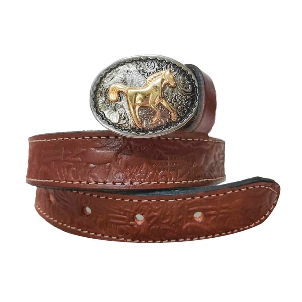 Cinto de Couro Legítimo infantil Masculino com Fivela Country