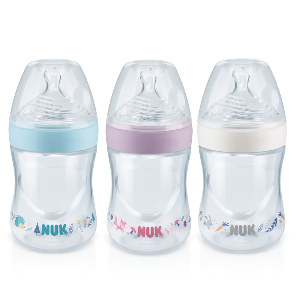 Mamadeira Essence Smart Flow Nuk RN150mL Oral Fit Bico Macio e Flexível Multiplos Furos Fase 1