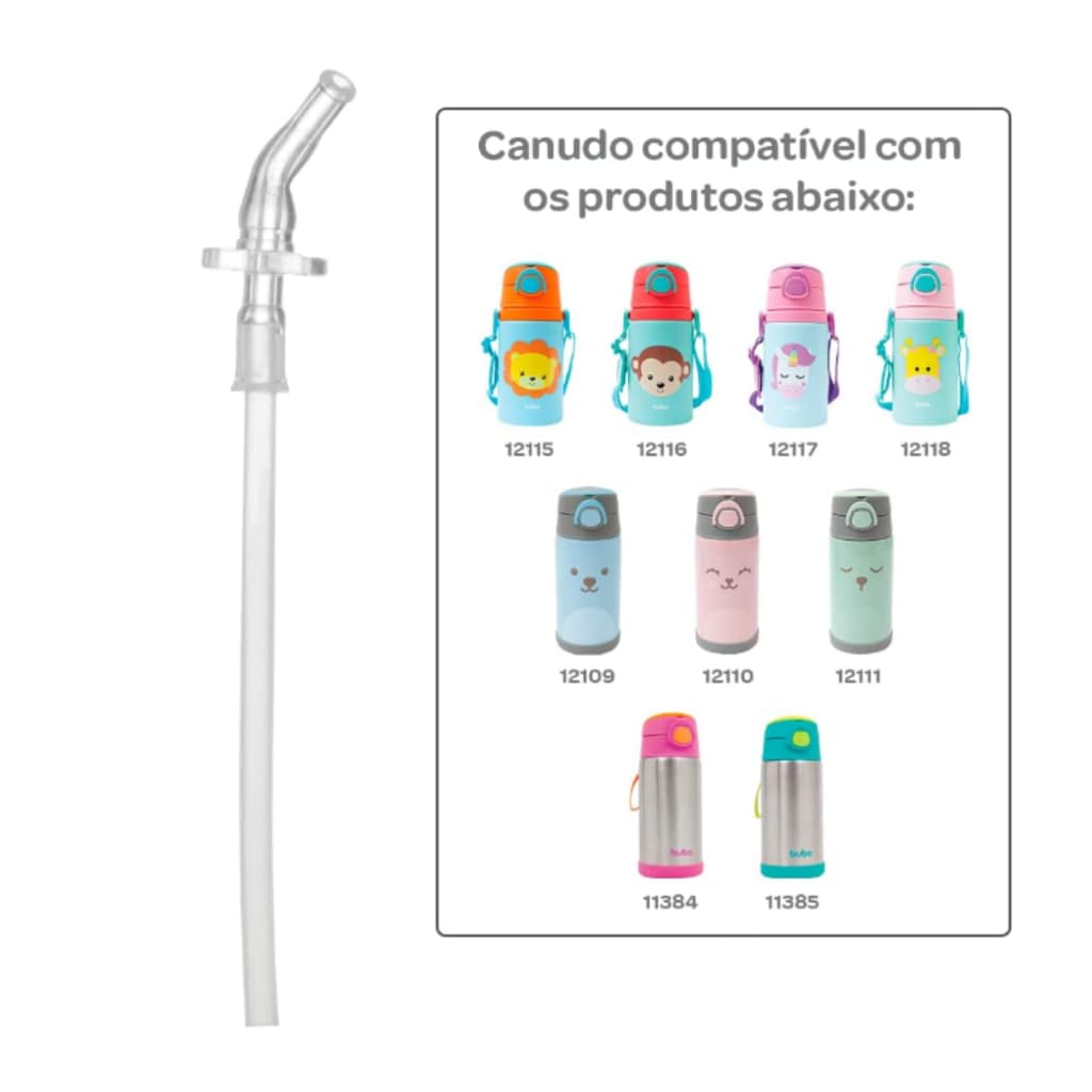 Canudo Refil Repositor Silicone Buba (Canudo para Garafinhas da Buba)