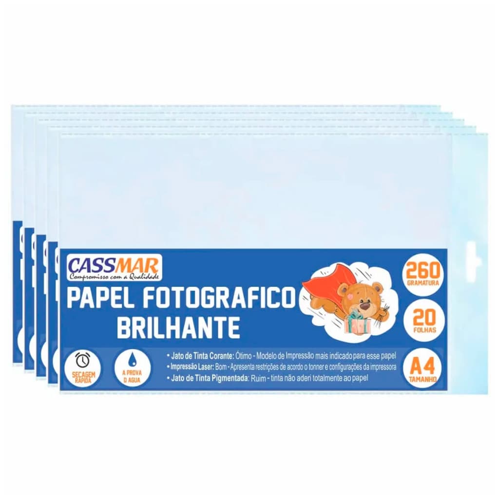 Papel Fotográfico Brilhante 260g Cassmar 100 fls