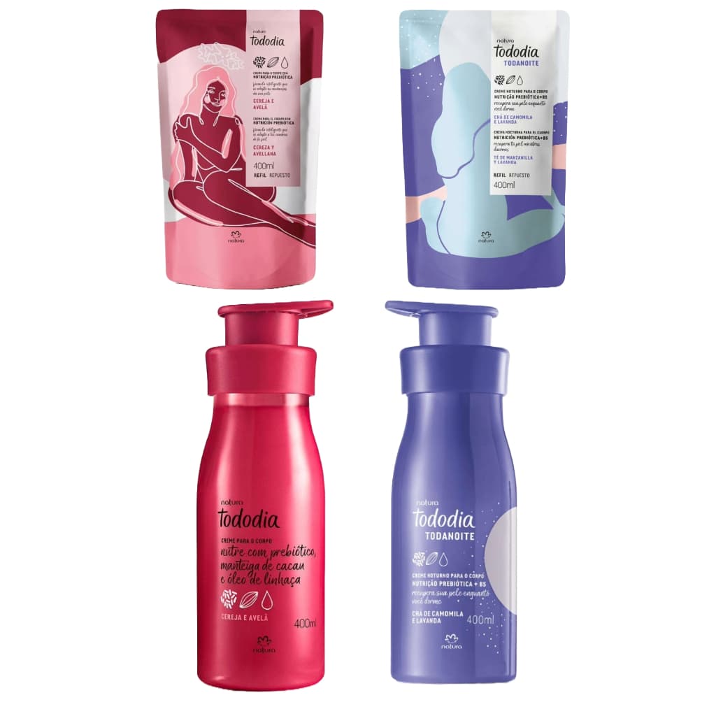 Creme Hidratante Natura Tododia Cereja e Avelã Camomila e Lavanda 400ml