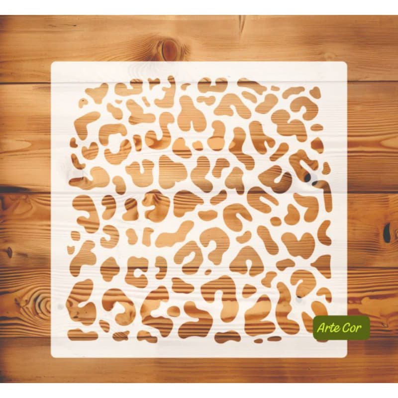 Estencil Pintura / oncinha manchas  n.36 / 20 x 20 cm