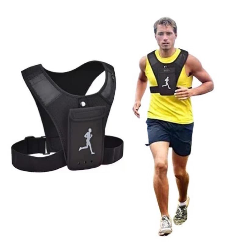 Colete Refletivo Para Corrida Com Suporte Telefone Com Bolsos Cinta De Peito Peitoral Porta Celular Pra Ciclismo