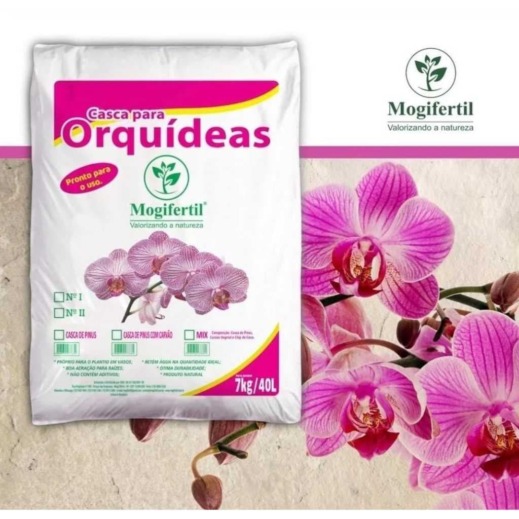 Substrato Para Orquídeas 1kg, 10L ou 40litros Mix Casca Pinus Carvão Chip Coco Mogifertil