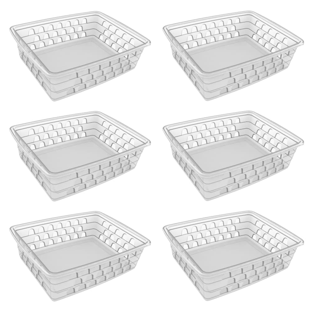 Cesto Organizador 6 Peças 20x15x6cm Transparente Medio de Plastico
