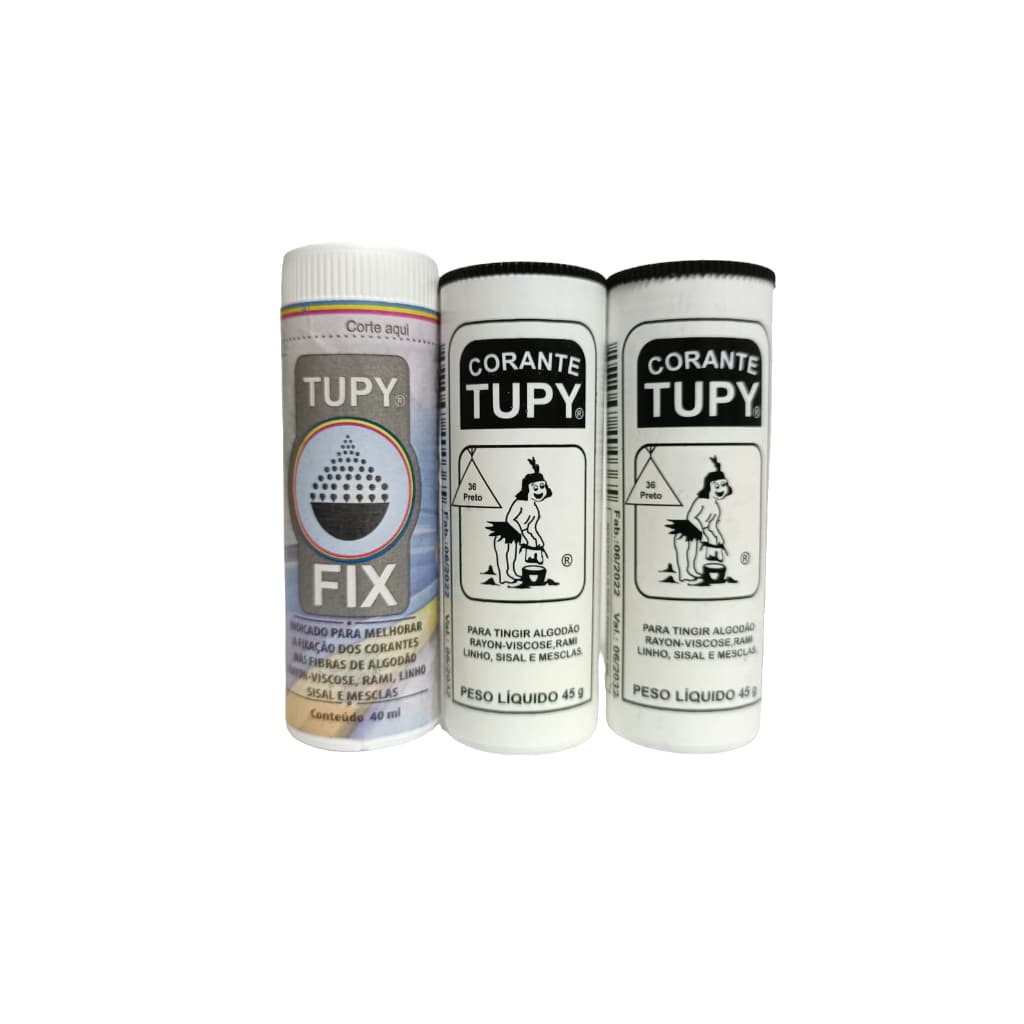 Kit 2 Corantes Tintura Várias Cores 45g + 1 Fixador Tupy Fix