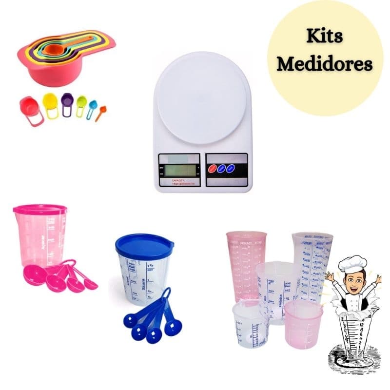 Kit Medidores Copo Medidor Colheres Medidoras Xícara Medidora Balança de Cozinha
