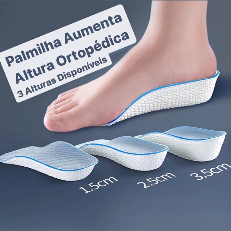 Palmilha Ortopédica Para Aumento Da Altura Calcanhar Par Confortável