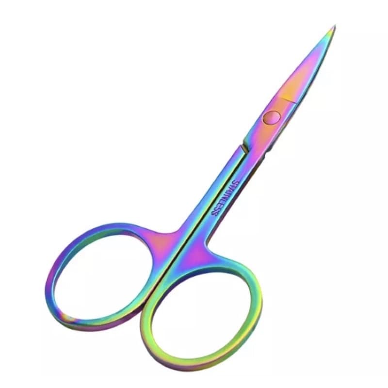 Tesoura furta cor para cortar fibra de unha tesoura para sobrancelha tesourinha