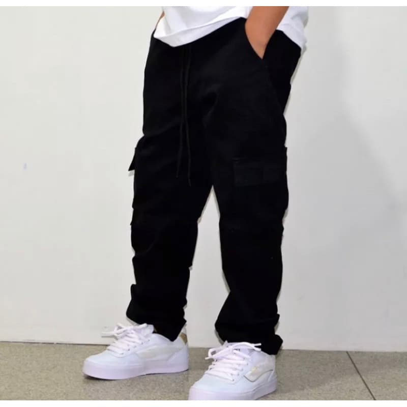 CALÇA CARGO INFANTIL JUVENIL MENINOS E MENINAS ELASTICO E CORDAO DO 10 AO 16 UNISSEX