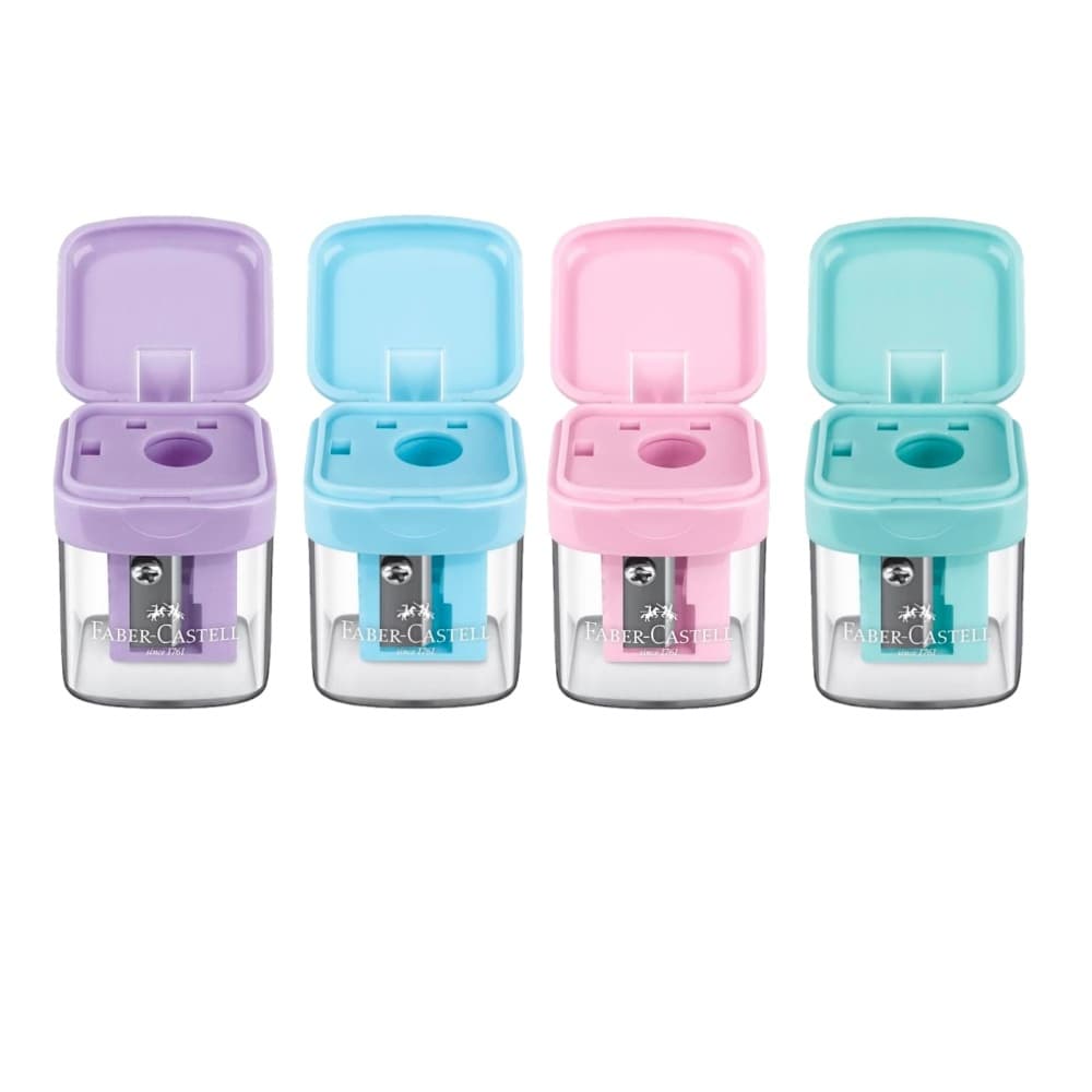 Apontador Faber-Castell Minibox - Tom Pastel com Depósito - 1un