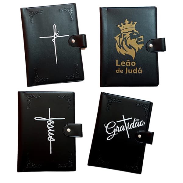 Capa para Bíblia Média com Botão Masculina / Feminina com Escrita | Numero 11 - Bíblia de Estudo Media