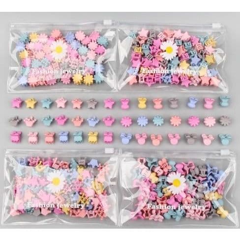 Kit 50 Mini Piranha Presilha Grampo de Cabelo Infantil Fofo Feminino