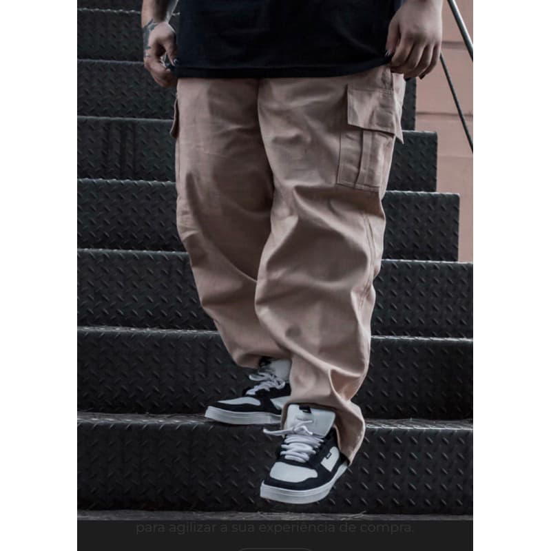 CALÇA CARGO PLUS SIZE 6 BOLSOS ELÁSTICO NA CINTURA É CORDÃO PARA AMARRAR VESTE DO 48 AO 54