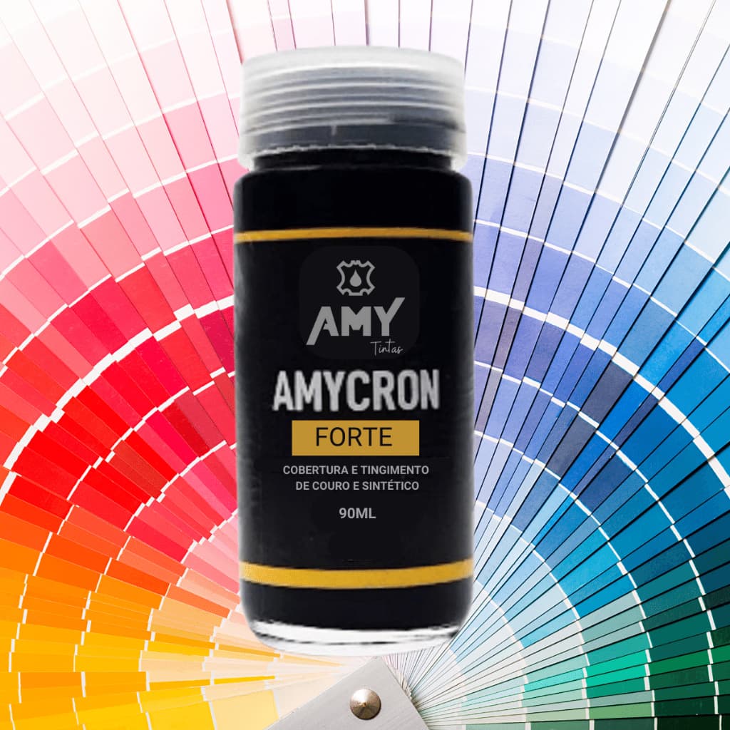 TINTA AMYCRON FORTE - PARA PINTAR COURO LEGÍTIMO E COURO SINTÉTICO - 90ml ( várias cores)