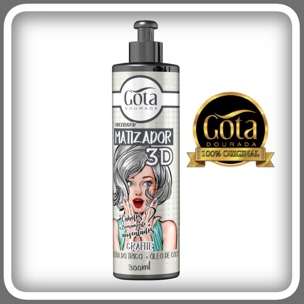Condicionador Matizador Tonalizante 3D Grafite Gota Dourada 300ml