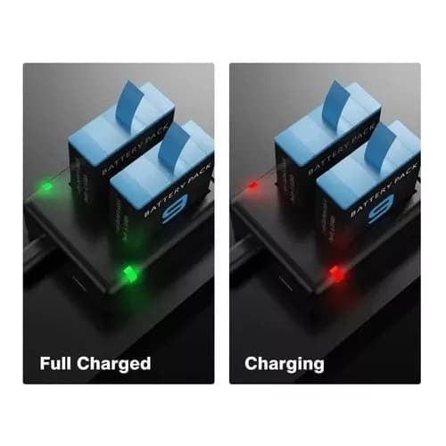 Carregador Duplo Para Duas Baterias De Gopro Hero9 Hero10 11