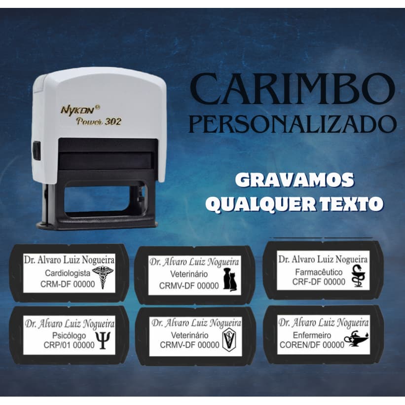 Carimbo Nykon 302 - PERSONALIZADO - Med. 14x38mm