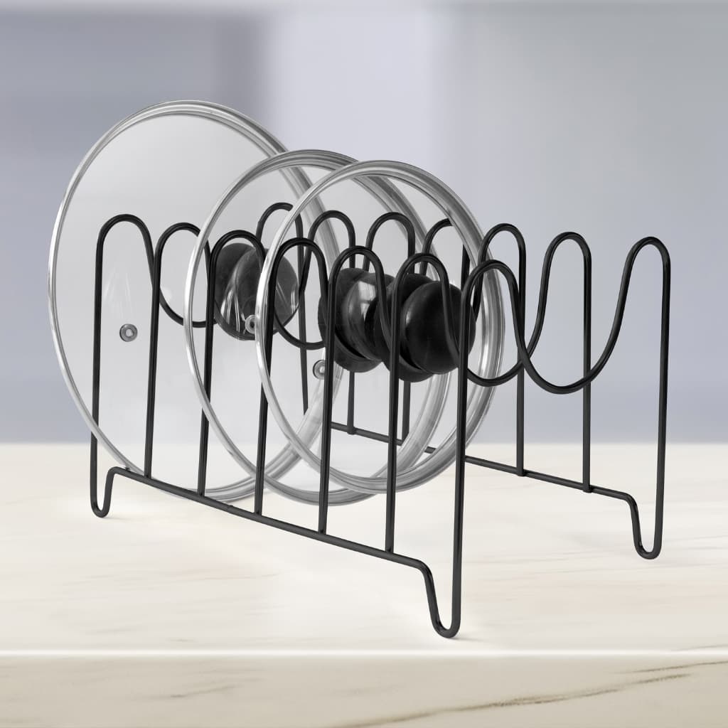 Suporte Organizador De Tampas Black, 6 Divisões, Plug Lar