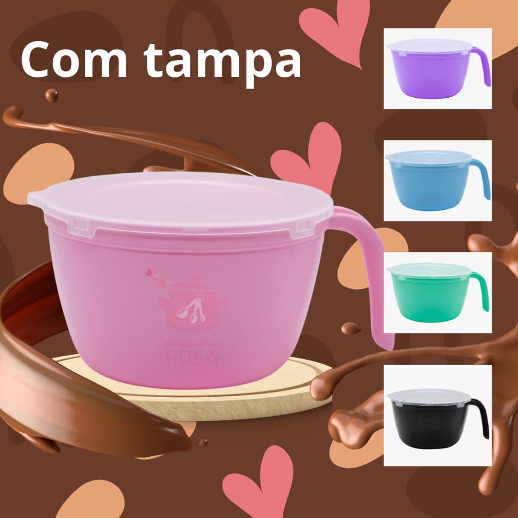 Tigela Panelinha derretedora de chocolate com tampa e cozimento de alimento bowl