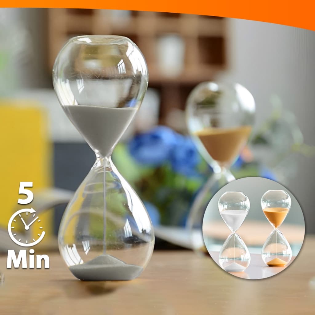 Ampulheta de Vidro Decorativa Várias Cores 5 Minutos Timer de Areia Relógio Decoração