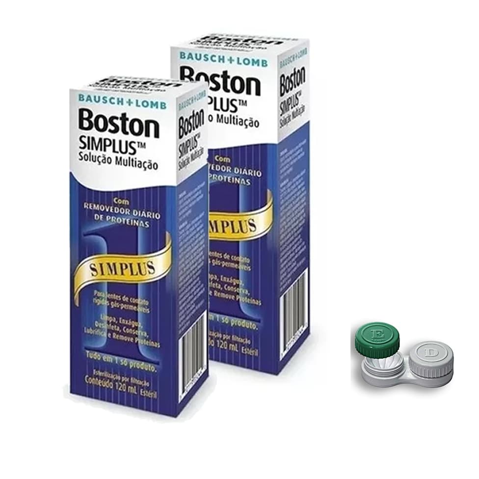 Solução Boston Simplus 120ml 2 Caixas + Estojo