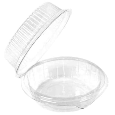 Embalagem Descartável Pote Redondo Com Tampa Articulada 640 - 150ml Para Bolos Tortas Mousses Pudim Doces e Sobremes