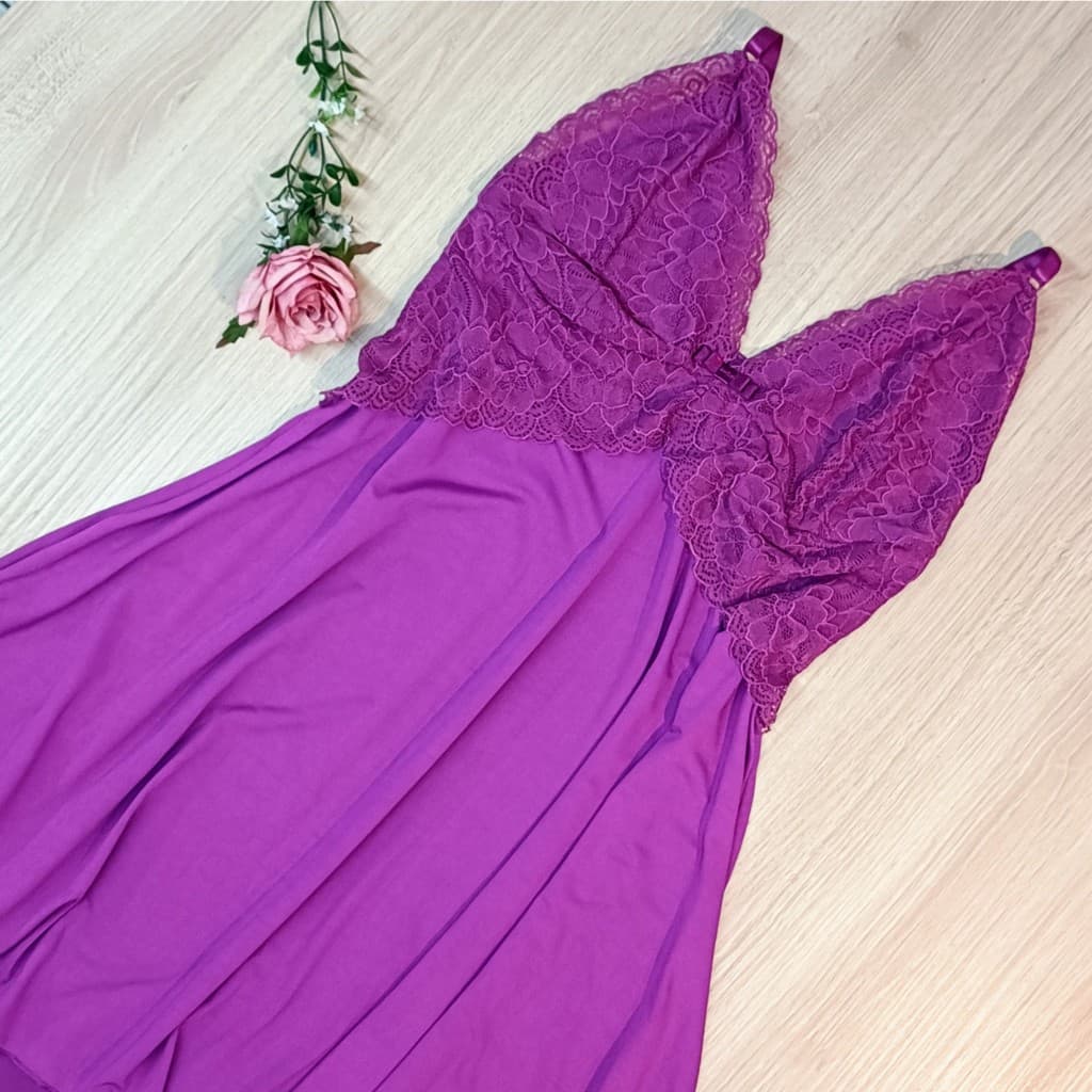 Camisola Plus Size com Renda e Microfibra Sem Bojo -  627