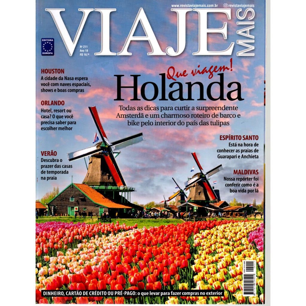 Revista Viaje Mais, Holanda, Nº 211, Ano 18