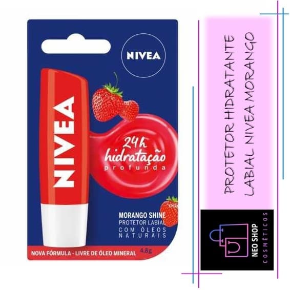 Protetor Nivea Hidratante Labial Morango - 4,8g