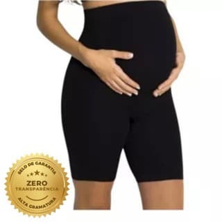 Bermuda Legging Gestante Grávida Cós Alto Confortável Maternidade