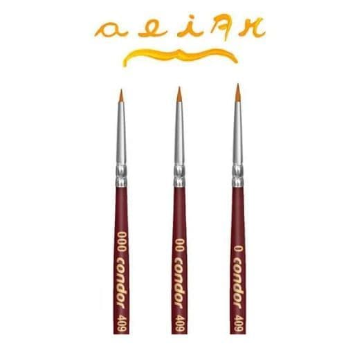 Kit com 3 Pincel Artístico Filete Liner Condor Série 409