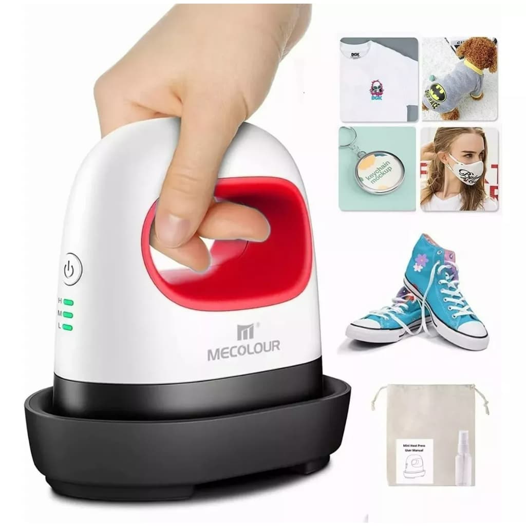 Mini Prensa Térmica Portátil Sublimação Transfer 110v/220V Vermelho Mecolour