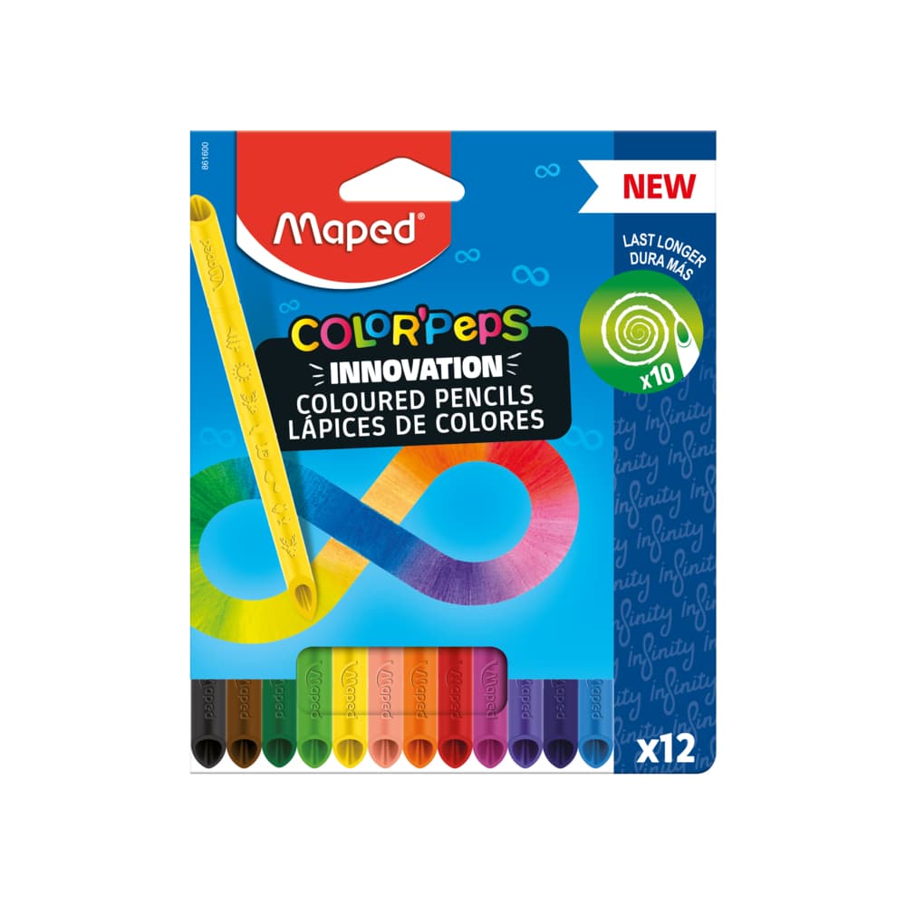Lápis de Cor, Color'Peps Infinity, 12 Cores, Maped