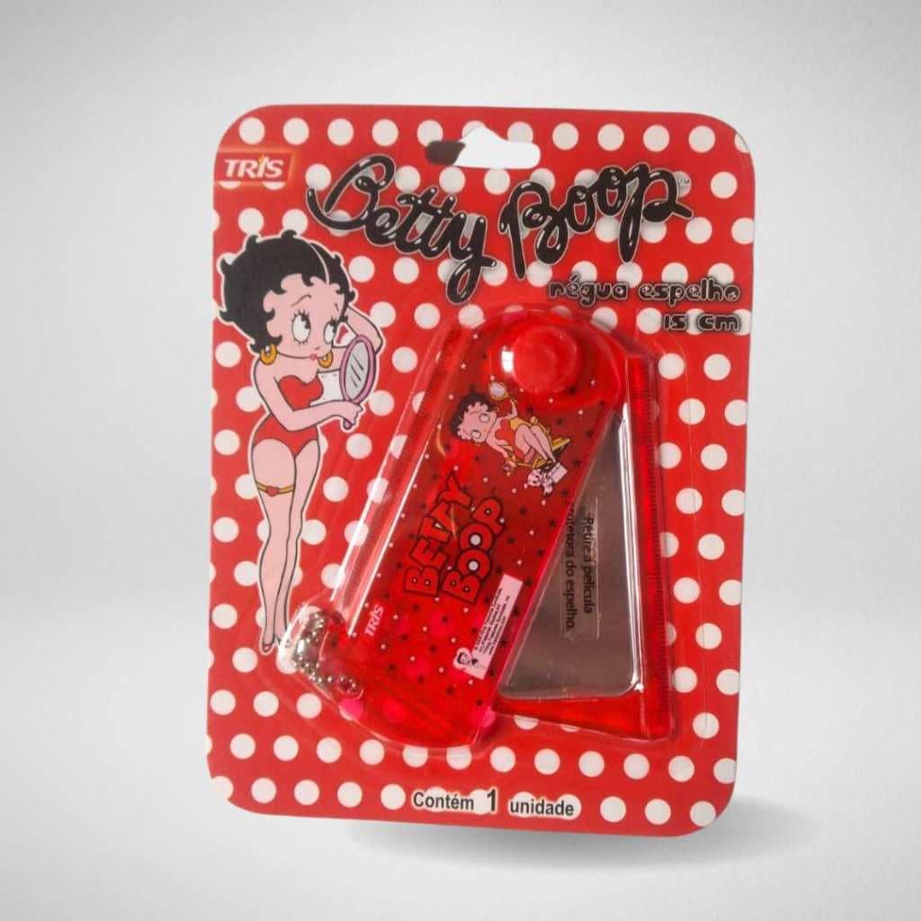 Régua Betty Boop - 15cm c/ Espelho - Tris - Papelaria Anos 2000