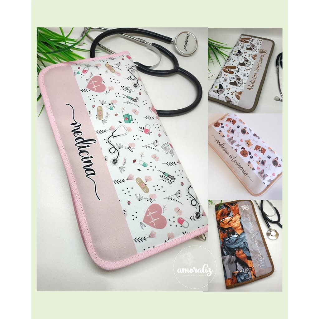 Case Estojo Porta Estetoscópio Esteto Profissão Enfermagem Medicina Veterinária Tecnico de enfermagem