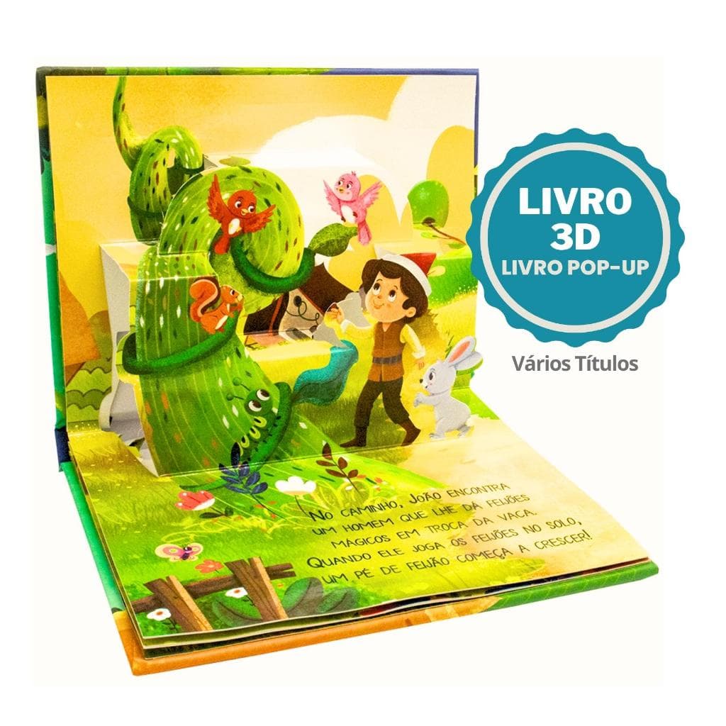 Livro Infantil Interativo 3D Pop Up Clássicos Dinossauro Unicórnios Livros para Crianças