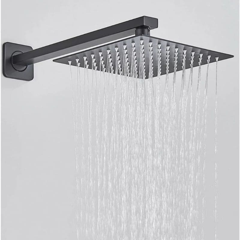Ducha 20X20 Inox Chuveiro Sim e Cano Quadrada Fosco
