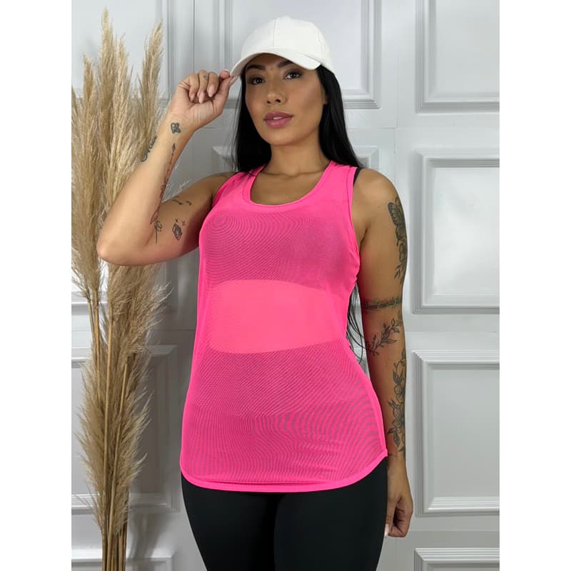 Regata Feminina de Tule Transparente.